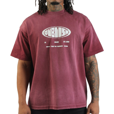 PB World Monkey Washed Tee Oversized - Burgundy