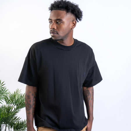 Logo Pocket Tee Oversized - Black