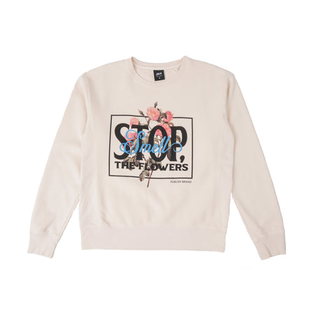 Smell The Flower Crewneck - Bone